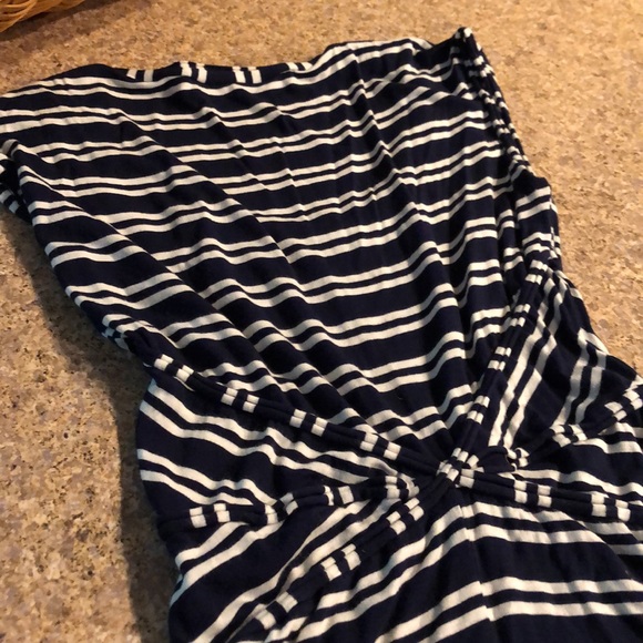 Max Studio Blue and Off White or Cream Dress Small - Picture 12 of 17